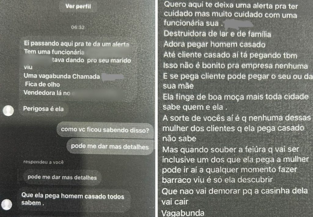 ‘Finge de boa moça’: veja mensagens enviadas por mulher que criou perfil falso para difamar ex-colega de trabalho