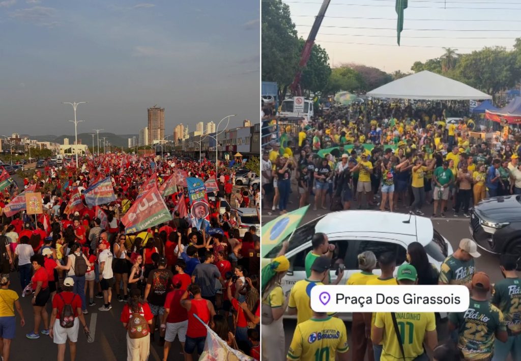 Palmas tem atos de apoio a Lula e Flávio Bolsonaro na véspera do 2º turno das Eleições 2026